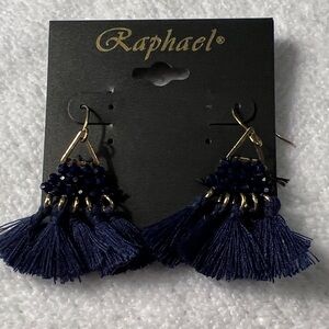 3/$18 Raphael Navy Tassel Earrings Lot 285